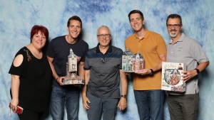 Wrebbit 3D Team with Oliver Phelps and James Phelps Actors playing Fred and George Weasley in Harry Potter movies