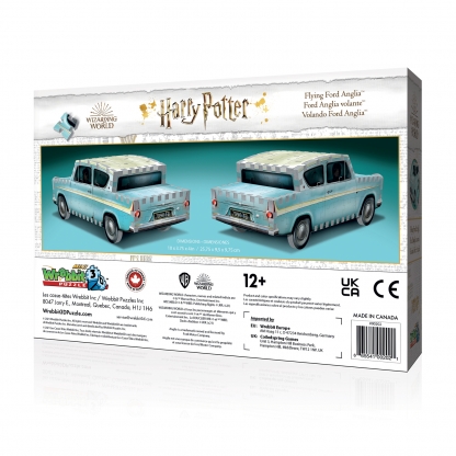 Ford Anglia volante Mini | Harry Potter | Wrebbit 3D Puzzle | Dos de la boîte