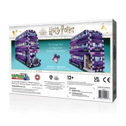 Knight Bus Mini | Harry Potter | Wrebbit 3D Puzzle | Back of the box