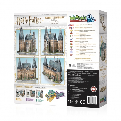 Clock Tower | Hogwarts | Harry Potter | Wrebbit 3D Puzzle | Back of the box