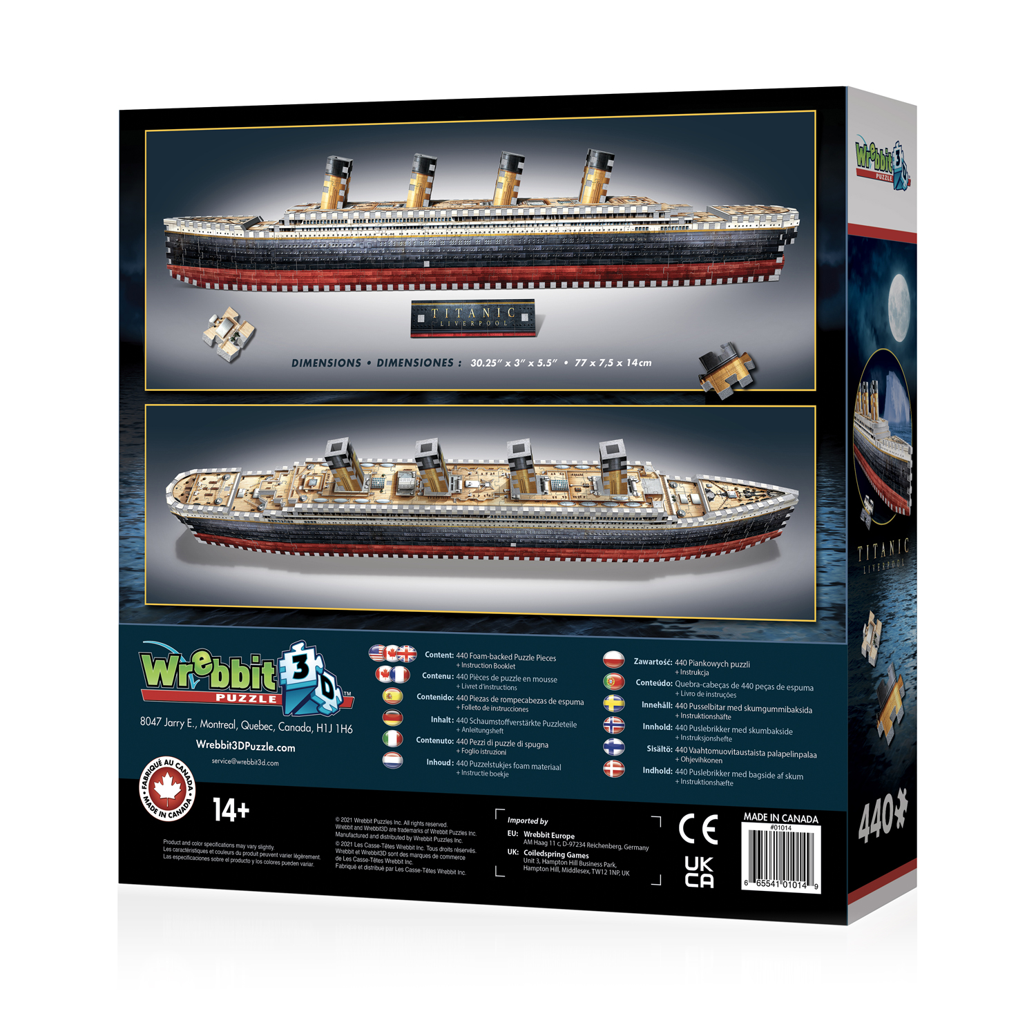 Titanic Rompecabezas 3d CE 4 Hojas educación Grande Modelo Rms Titanic Barco 35 Piezas 