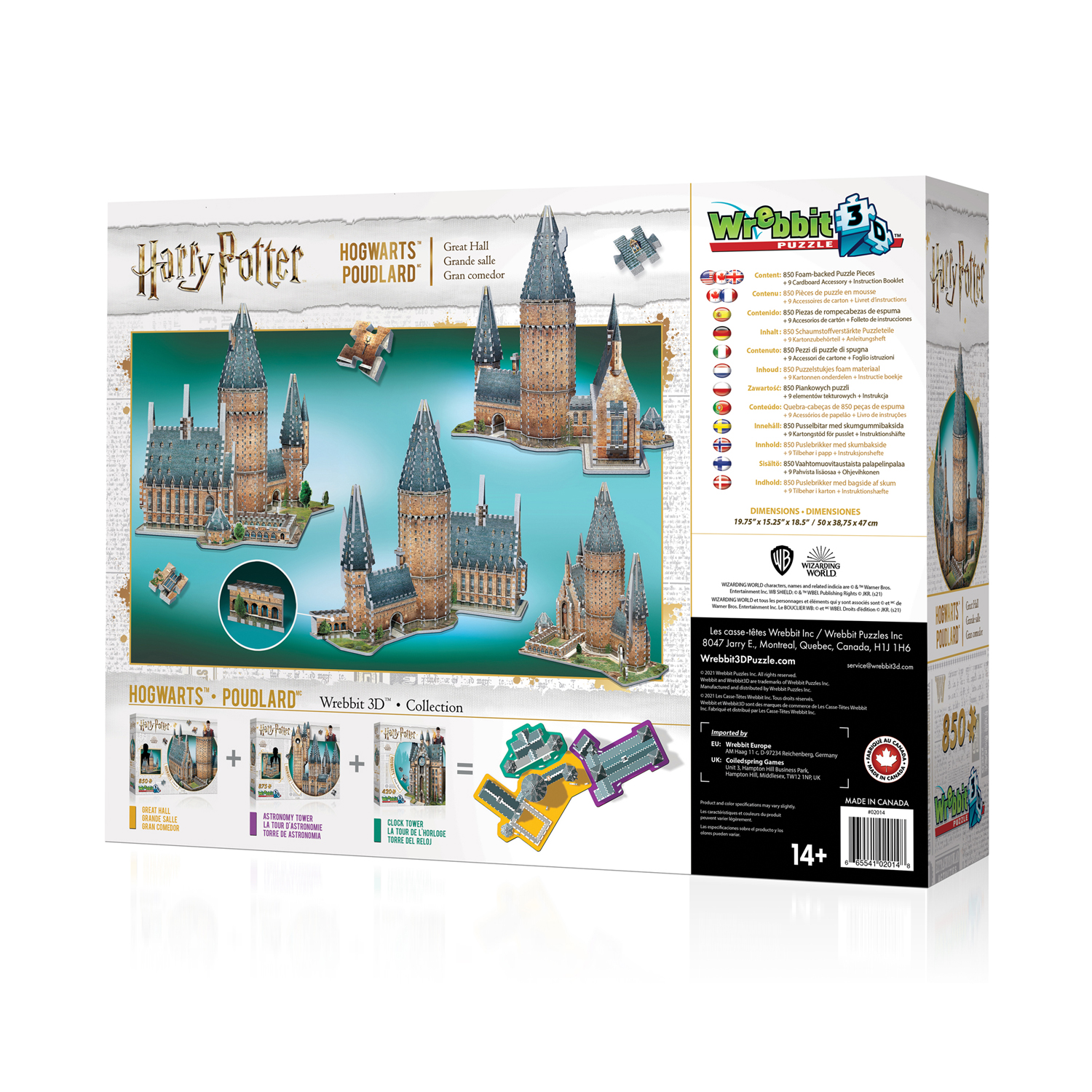 W3D-2014 Harry Potter Hogwarts Hall Wrebbit 3D 3D Puzzle 