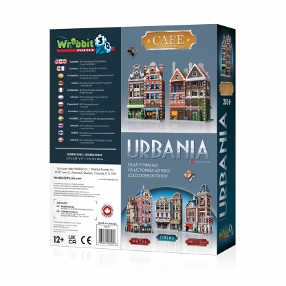 Café | Urbania | Wrebbit 3D Puzzle | Back of the box