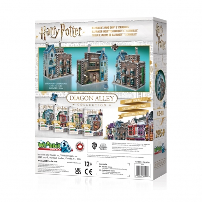 Ollivanders | Diagon Alley | Harry Potter | Wrebbit 3D puzzle | Back of the box