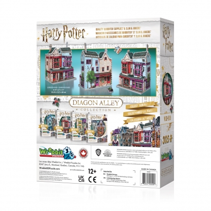 Quidditch Supplies | Diagon Alley | Harry Potter | Wrebbit 3D puzzle | Back of the box