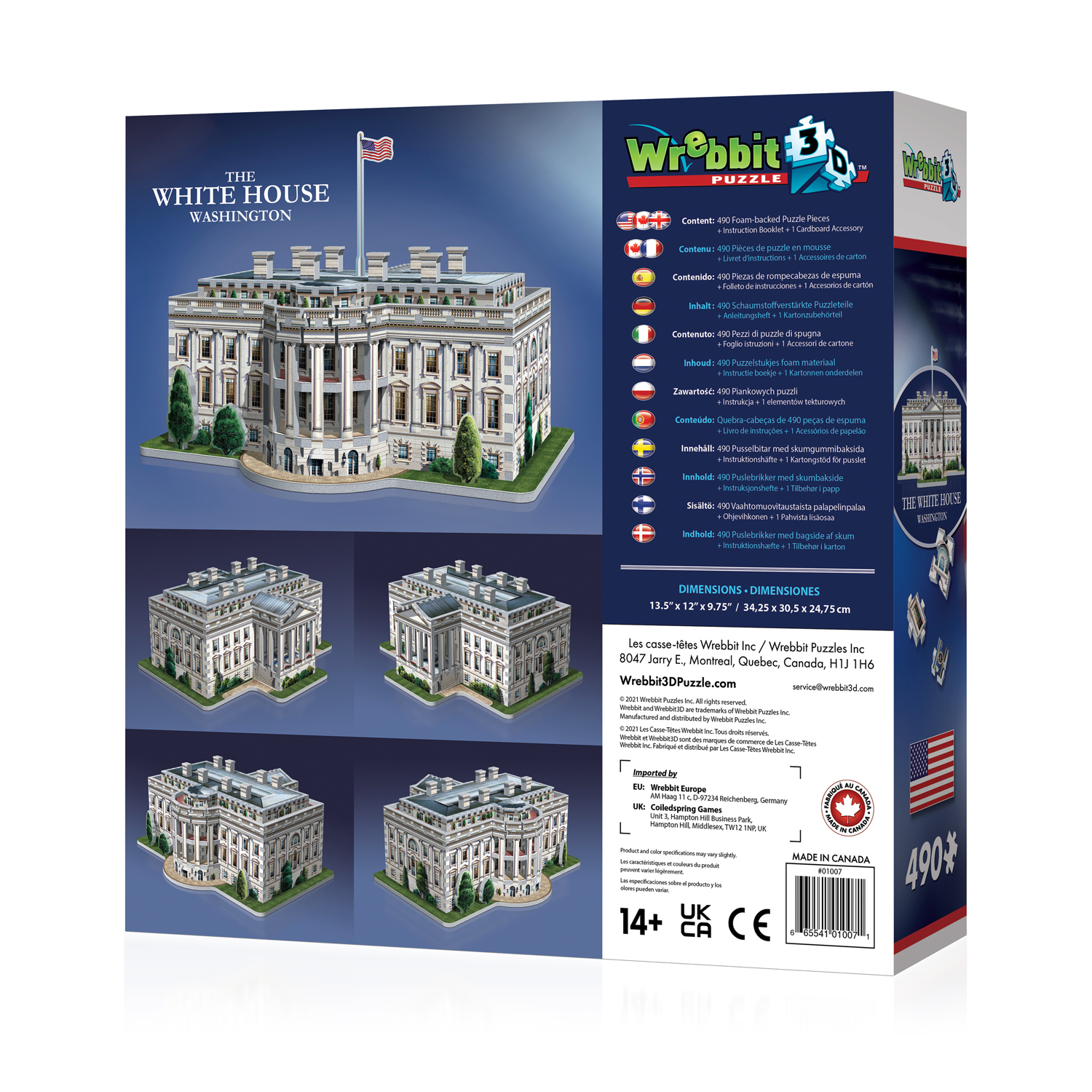 Wrebbit 3d Puzzle The White House Washington 490# for sale online 