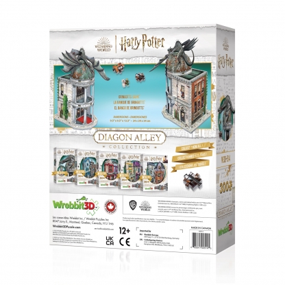 La banque de Gringotts Harry Potter - Diagon Alley | Wrebbit3D Puzzle | Dos de la boîte